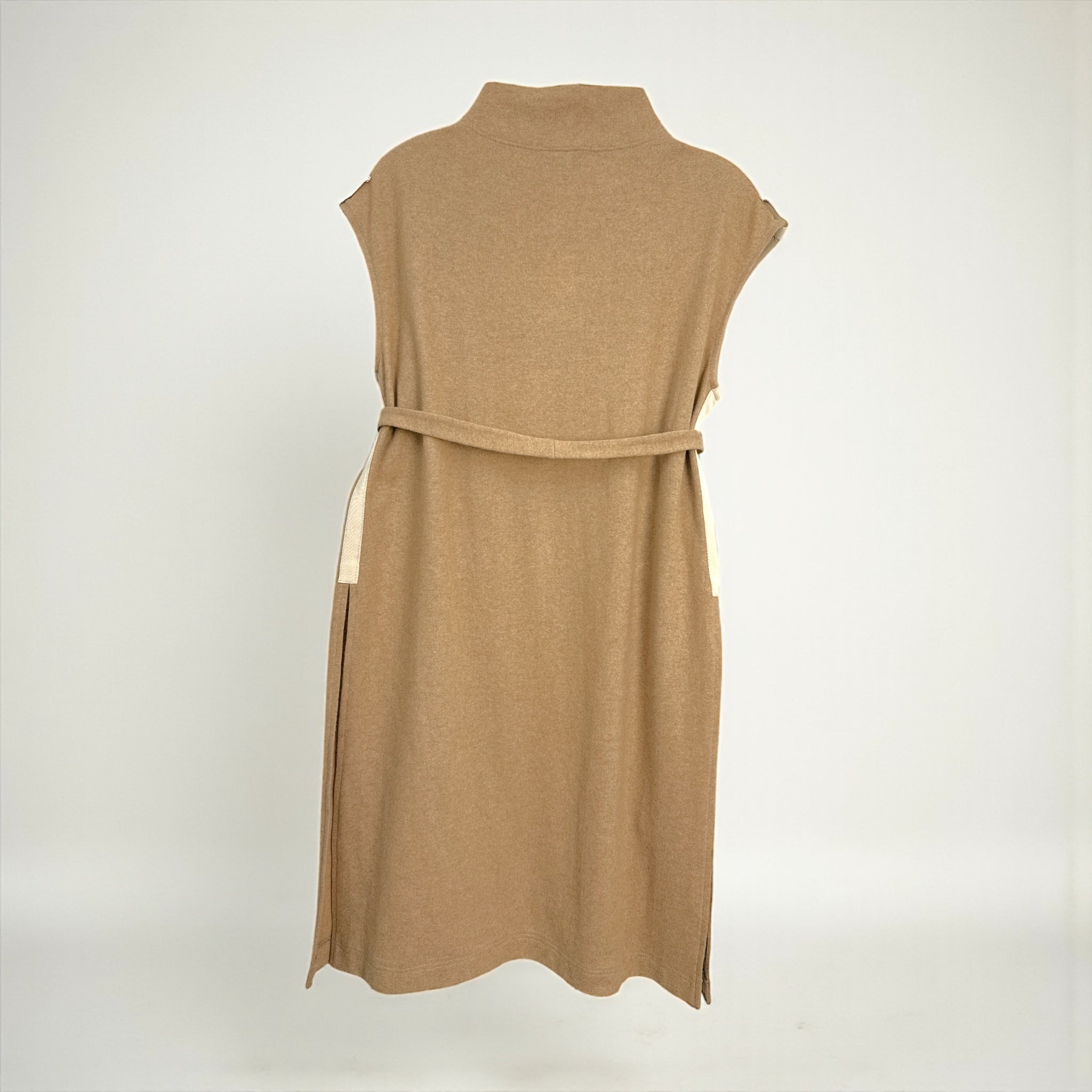 Robe midi tunique sans manches en jersey de laine - Robes - robe - robe jersey - robe longue - EMDORIA PARIS