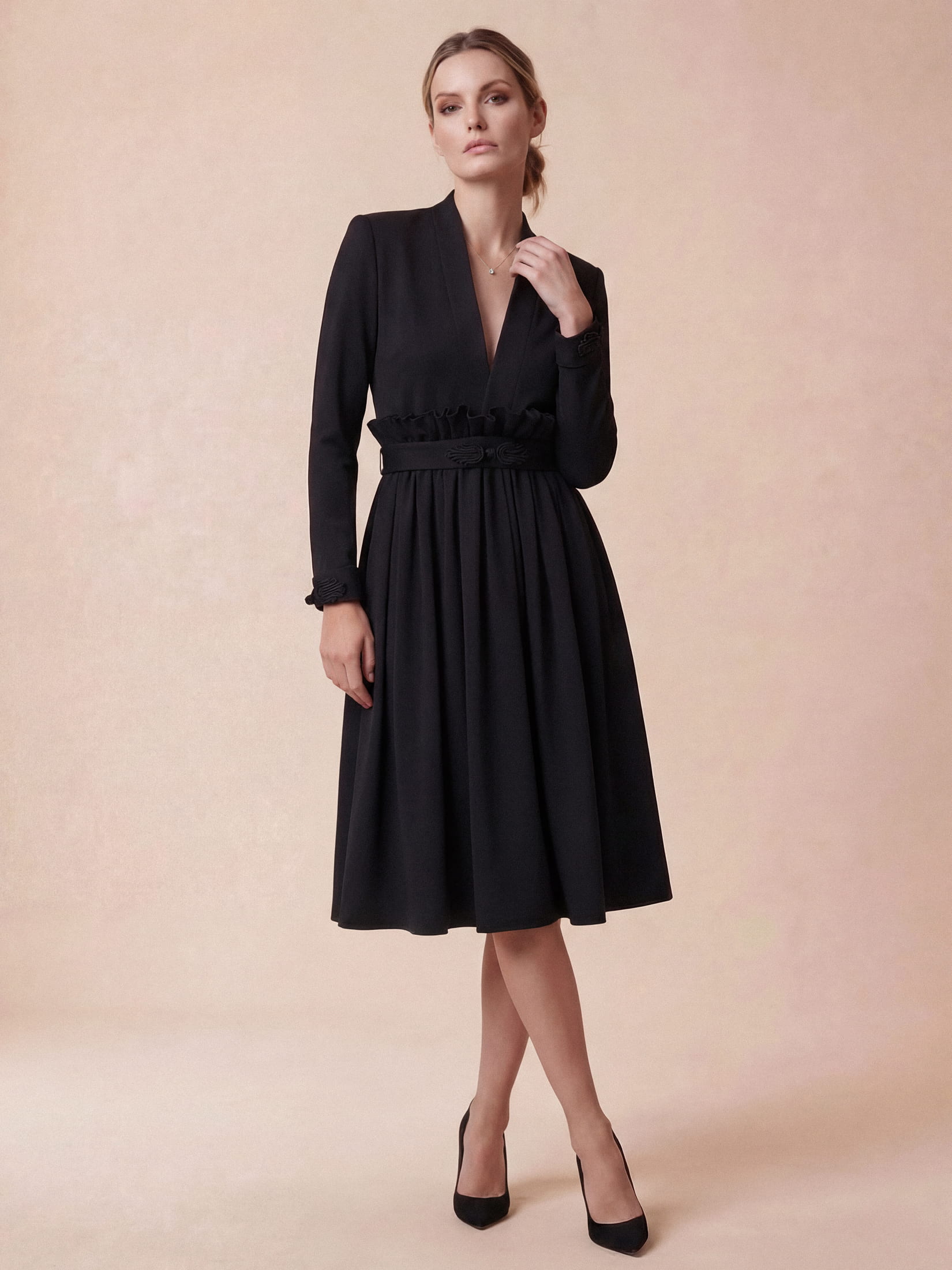 broderie long sleeve dress Constance Broderie Anglaise Midi Dress
