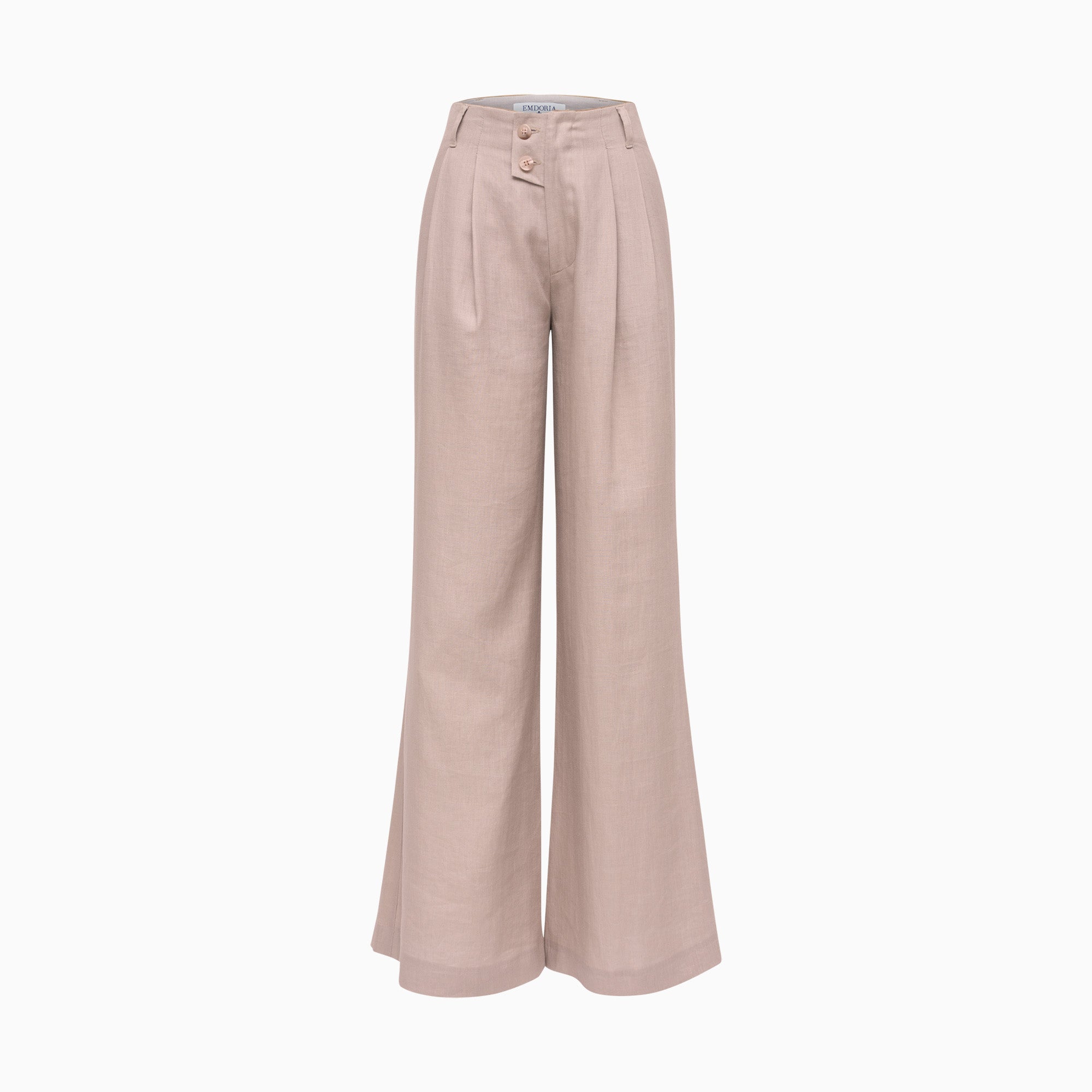 Pantalon à plis large et fluide en Lin naturel - Pantalon - larg - large - LIN - EMDORIA PARIS