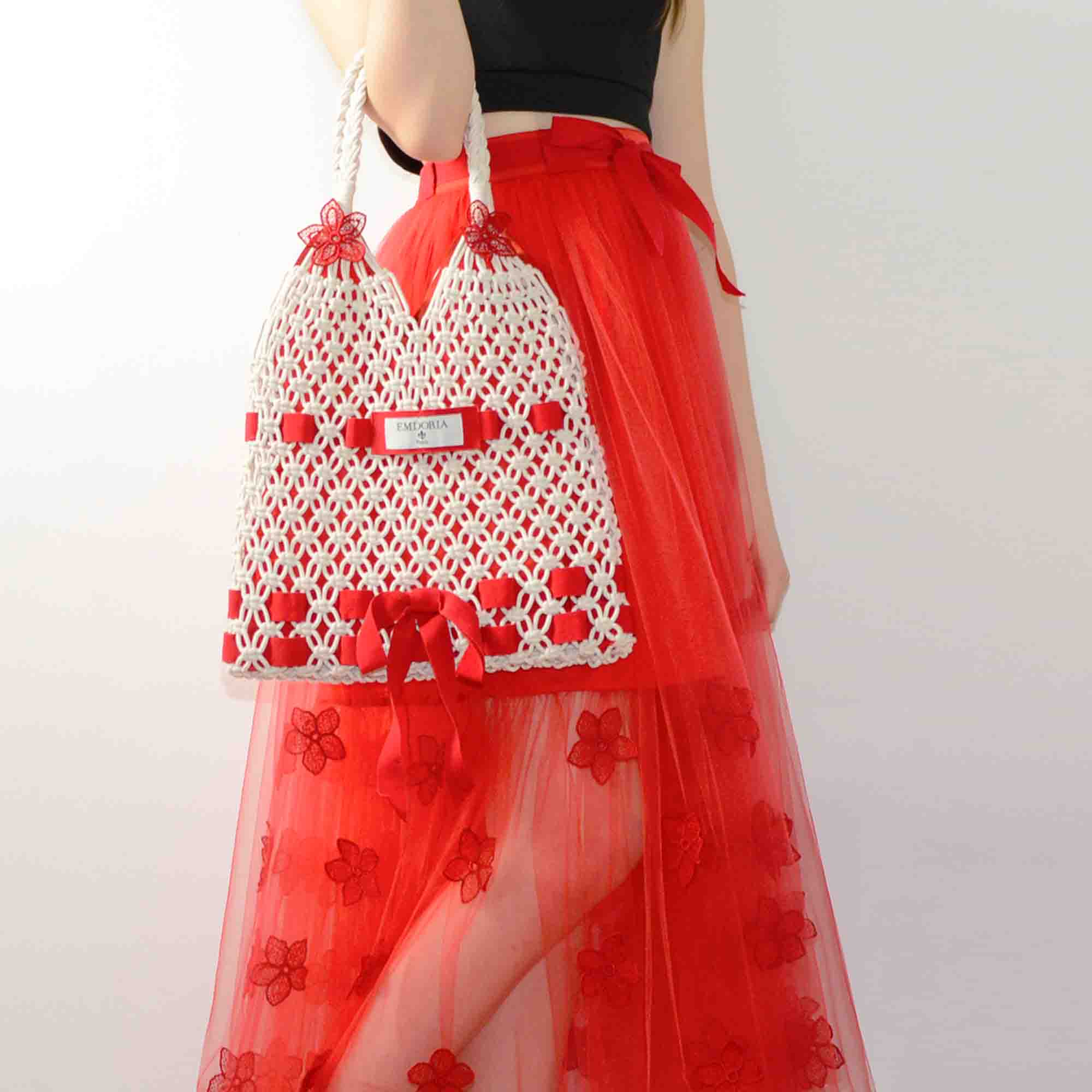 Jupe en Tulle Couture avec Cordon et broderies pour Femme-Jupes- 36-38-40-EMDORIA PARIS