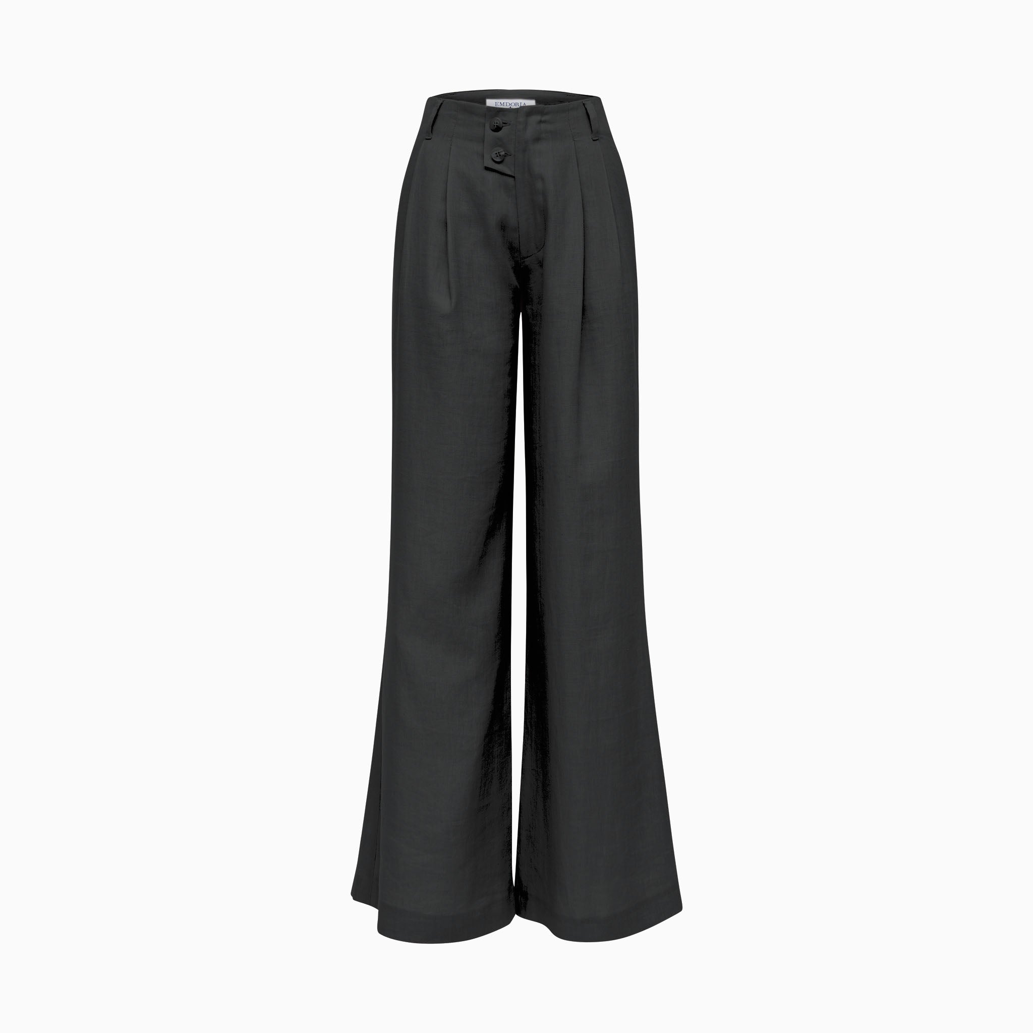 Pantalon ample et fluide en lin lavé pour femme-Pantalon- Pantalon-pantalon large-pantalon pinces-EMDORIA PARIS