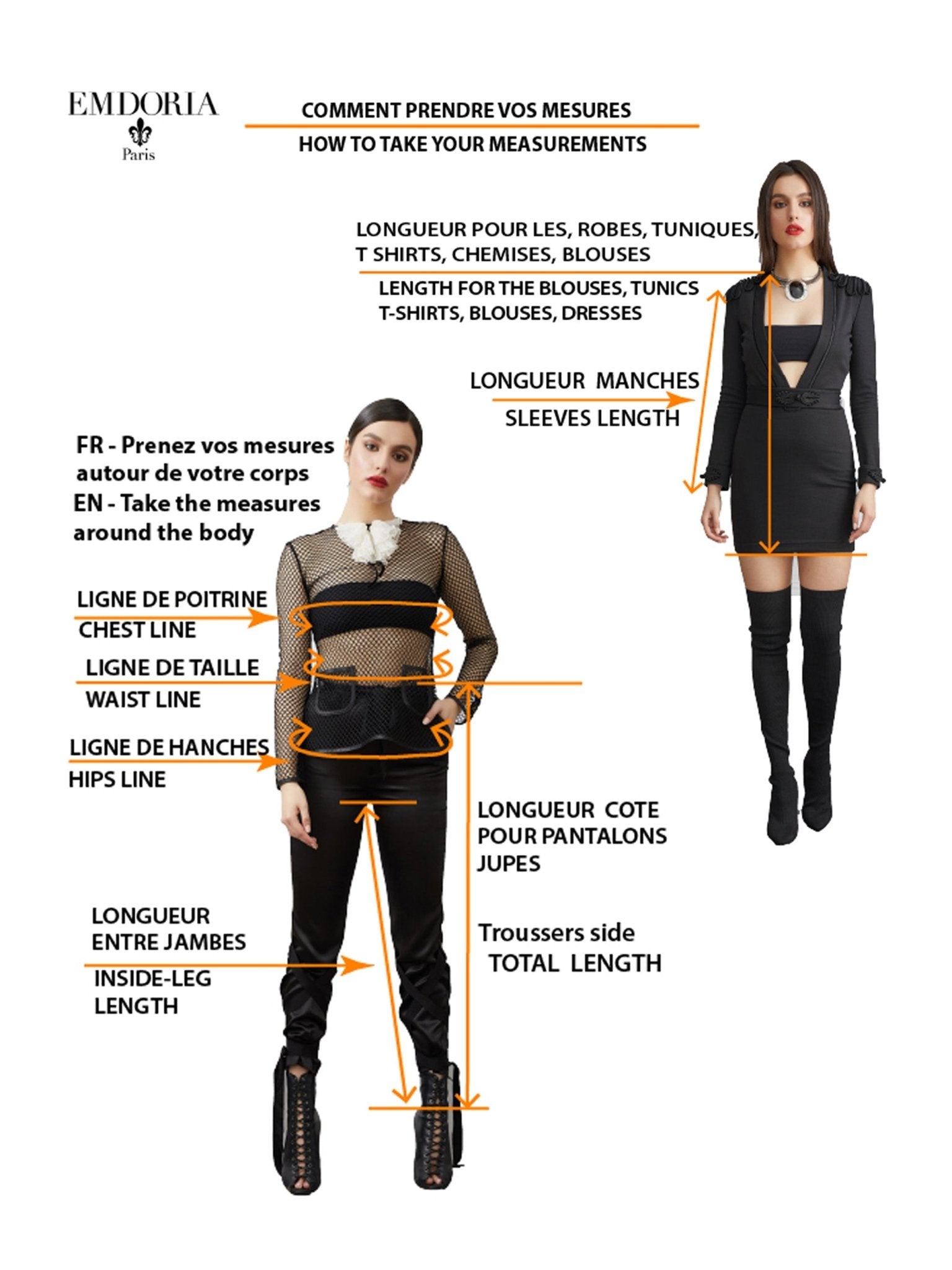 Robe courte Emra en crêpe avec manches longues et broderie-Robes- broderies-robe-robe bodycon-EMDORIA PARIS