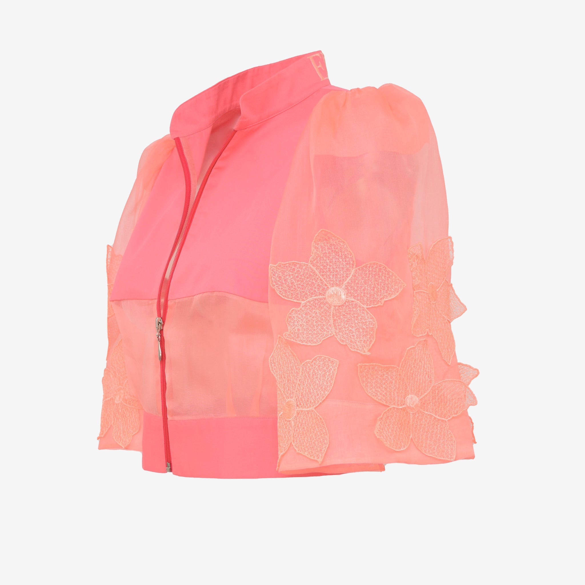 Veste pour femme en coton et soie avec zip -EMDORIA PARIS