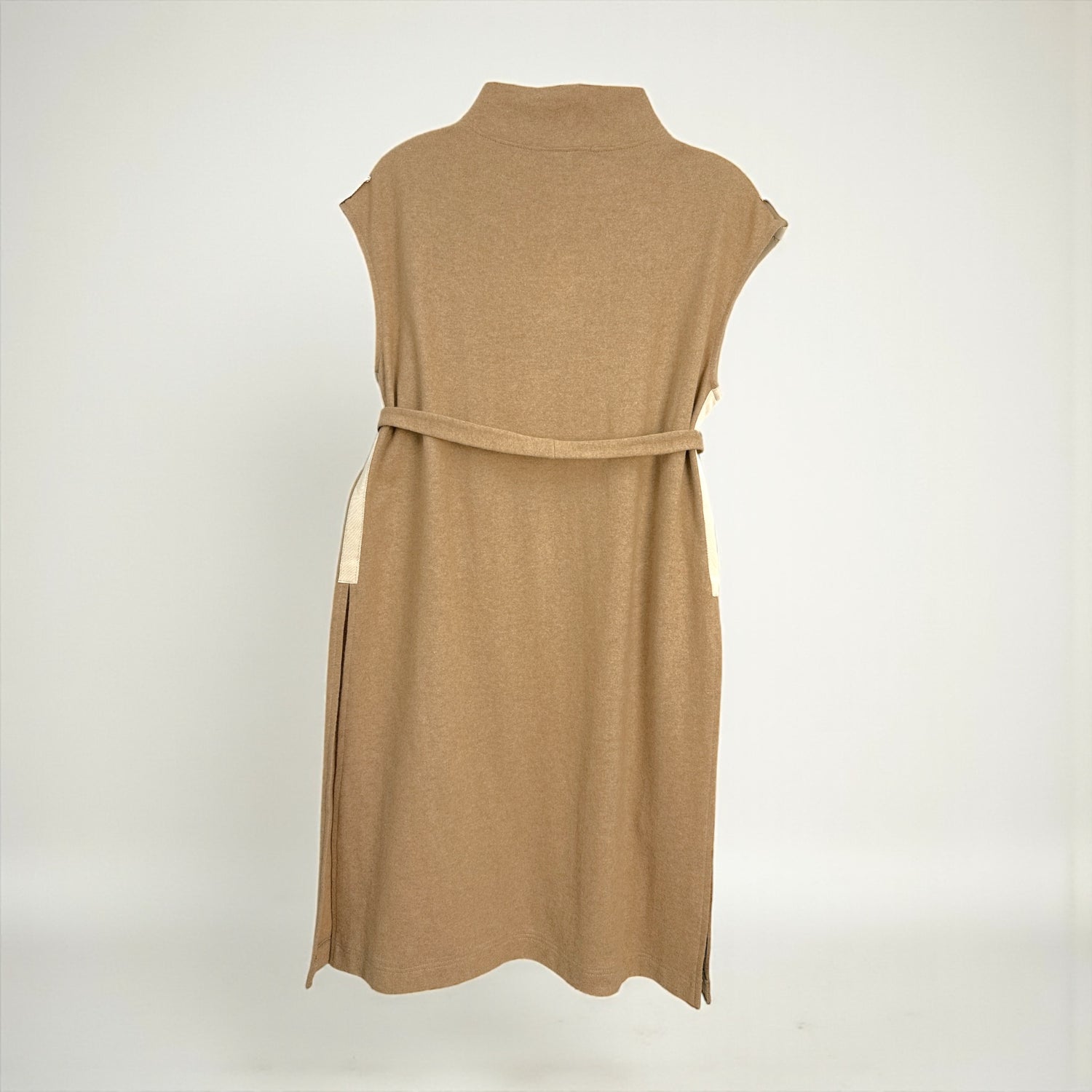 Robe midi tunique sans manches en jersey de laine - Robes - robe - robe jersey - robe longue - EMDORIA PARIS