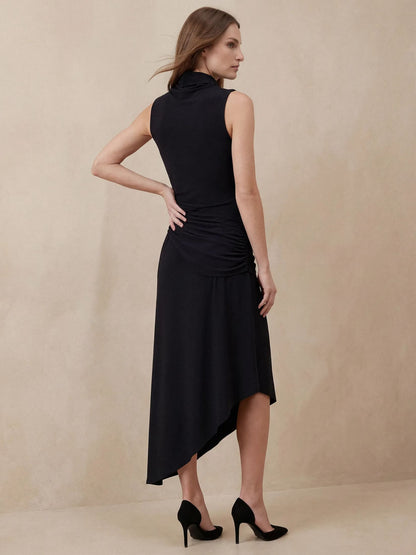 Robe - col bénitier - jersey - noir - shop_name