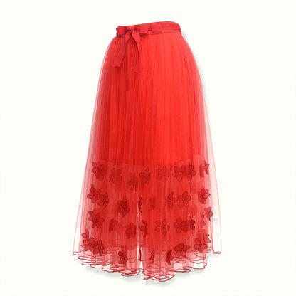 Jupe en Tulle Couture avec Cordon et broderies pour Femme-Jupes- 36-38-40-EMDORIA PARIS