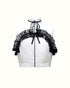 Top Aora en crêpe et volant en tulle pour Femme-Hauts- haute couture---EMDORIA PARIS